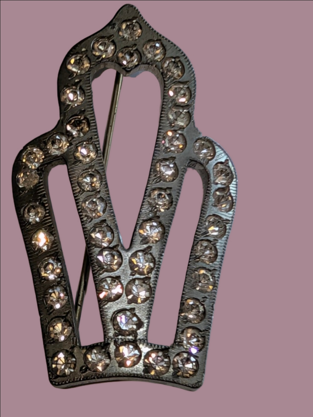 Vintage Brooch Rhinestone Crystal Metal Art Deco Made Between 1920 To 1930